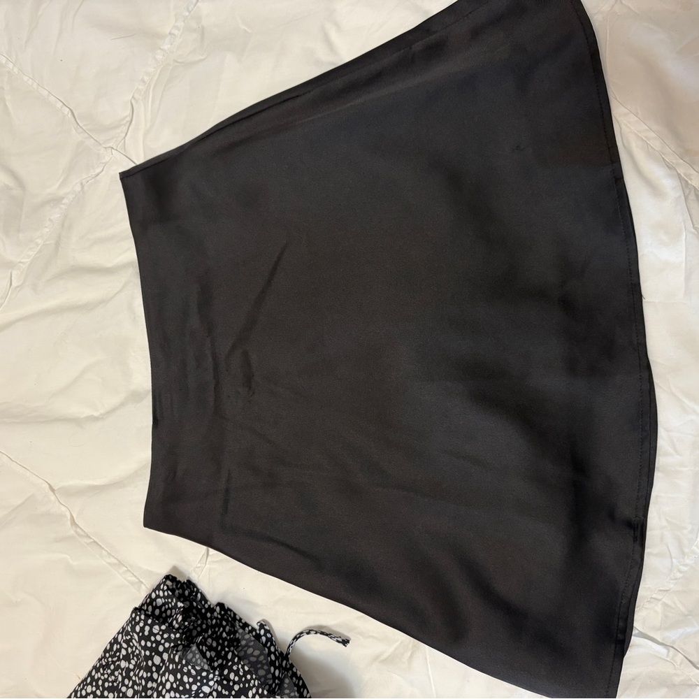 Black Satin Skirt